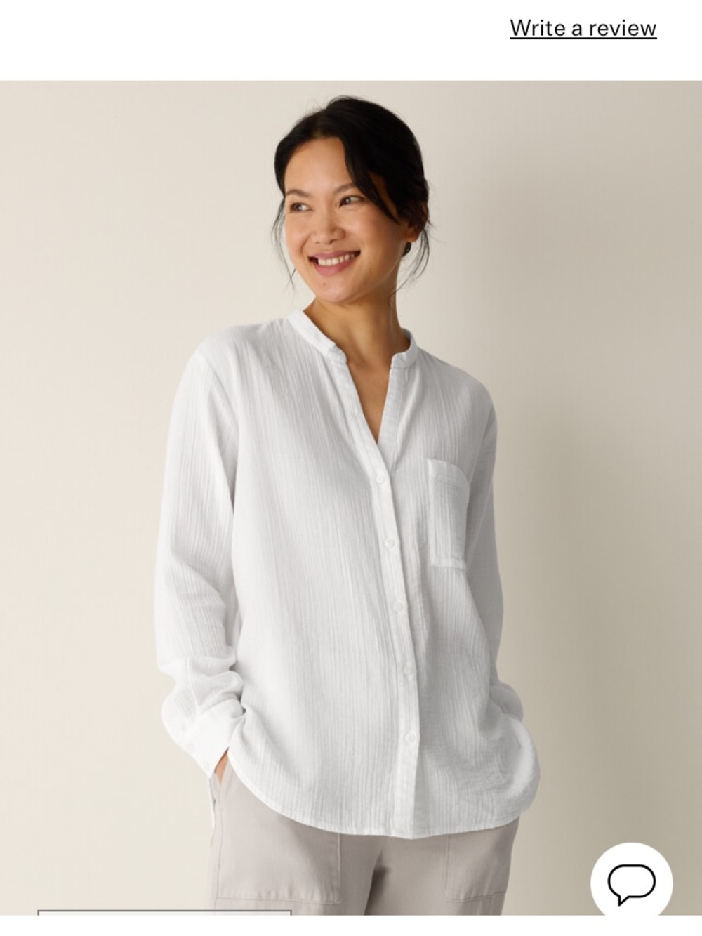Eileen Fisher Gauze 100% organic cotton shirt XL excellent condition